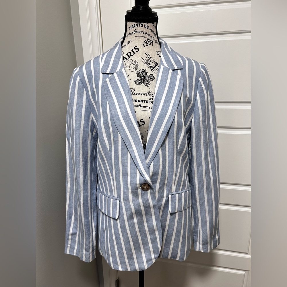 Philosophy Striped Linen Blazer Size Large